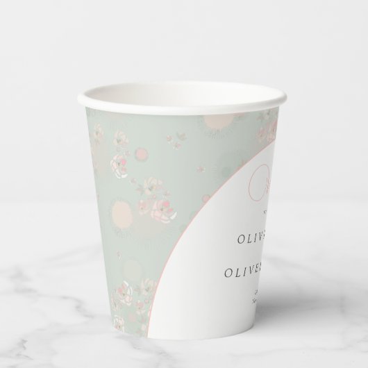 Softness Tea Rose Hochzeit Willkommen Pappbecher (Vorderseite)