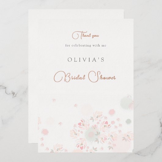 Softness Tee Rose Brautparty Danke Karte (Vorderseite/Rückseite)