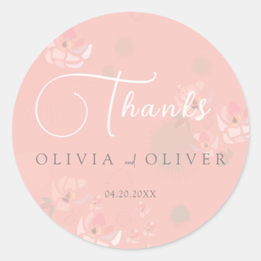 Softness Tee Rose Hochzeit Runder Aufkleber (Vorderseite)