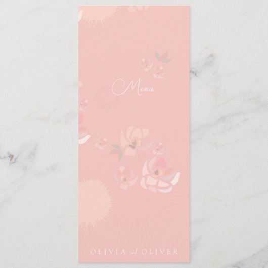 Softness Tee Rose Hochzeitmenü Menükarte (Rückseite)