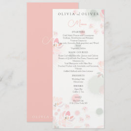 Softness Tee Rose Hochzeitmenü Menükarte