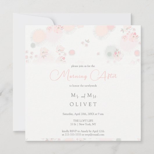 Softness Tee Rose Nachmittag Einladung (Vorderseite)