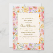Softpastell-Aquarell-Blumen-Brautdusche Einladung (Vorderseite)