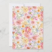 Softpastell-Aquarell-Blumen-Brautdusche Einladung (Rückseite)