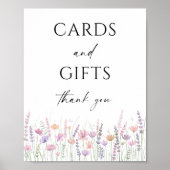 Softpastell-Wildblumen-Hochzeitskarten- und Gesche Poster (Vorne)