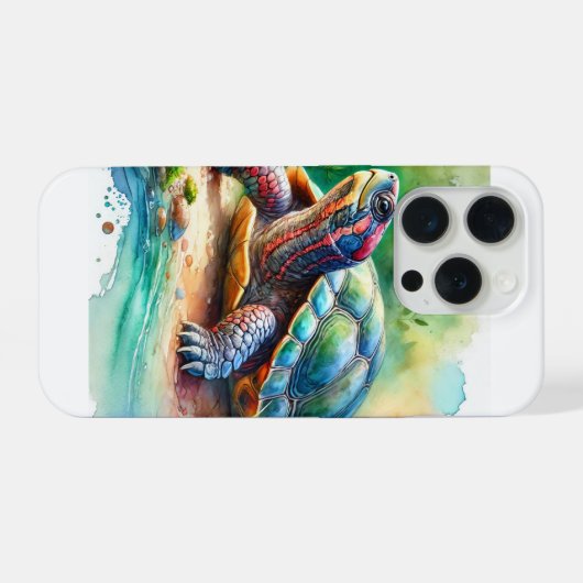 Softshell Turtle 221024AREF149 - Watercolor iPhone Hülle (Rückseite (Horizontal))