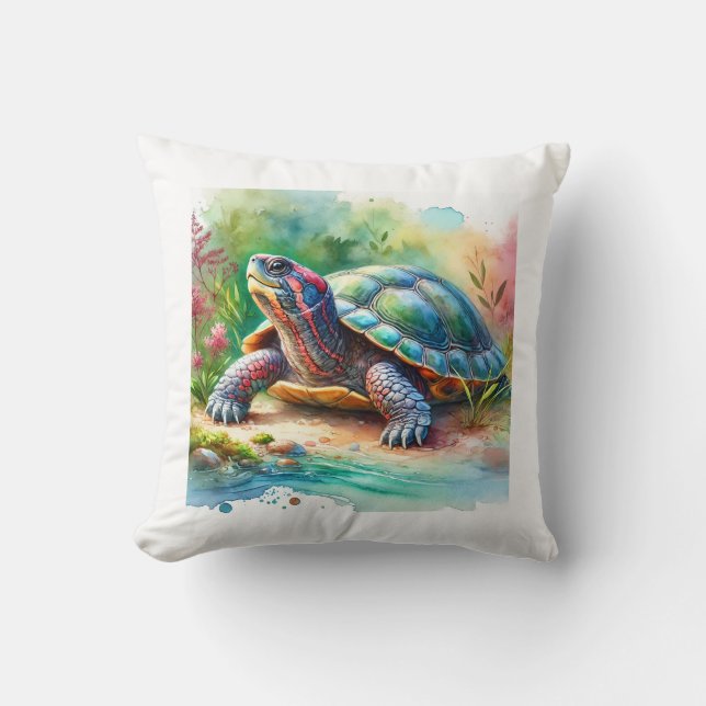 Softshell Turtle 221024AREF149 - Watercolor Kissen (Vorderseite)