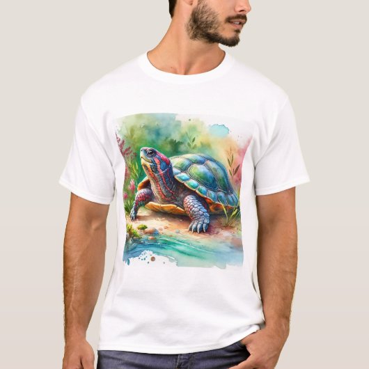 Softshell Turtle 221024AREF149 - Watercolor T-Shirt (Vorderseite)