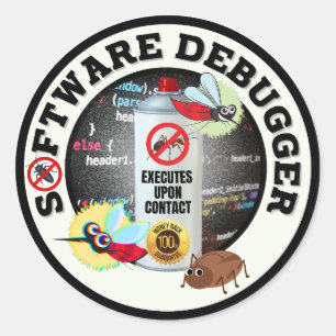 Software-Debugger Runder Aufkleber