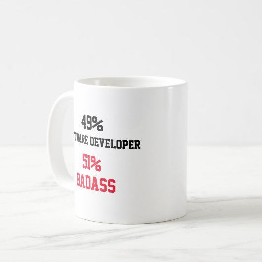 Software Developer Badass Kaffeetasse (Vorderseite Links)