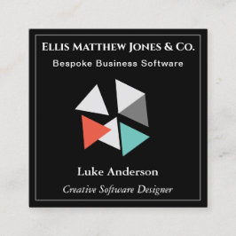 Software Developer Black Geometric QR Code Quadratische Visitenkarte