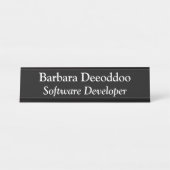 Software Developer Black Schreibtischnamensplakette (Vorderseite )