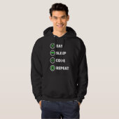 Software Developer Computer Coder aß Sleep Code R Hoodie (Vorne ganz)