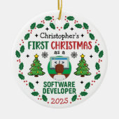 Software Developer Erster Weihnachtsmarkt-Individu Keramik Ornament (Vorne)