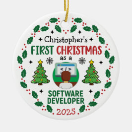 Software Developer Erster Weihnachtsmarkt-Individu Keramik Ornament