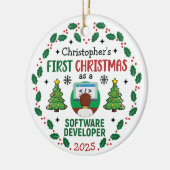 Software Developer Erster Weihnachtsmarkt-Individu Keramik Ornament (Links)