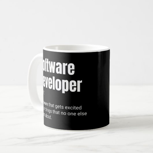 Software Developer Funny Programmer Definition Kaffeetasse (Vorderseite Links)