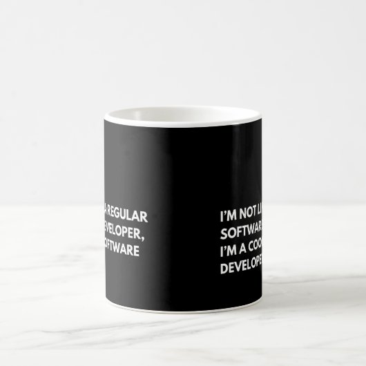 Software Developer Funny Programmer Sprichwort Kaffeetasse (Mittel)