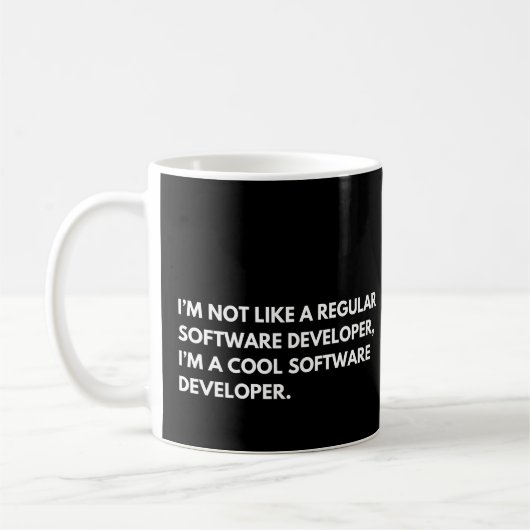 Software Developer Funny Programmer Sprichwort Kaffeetasse (Links)