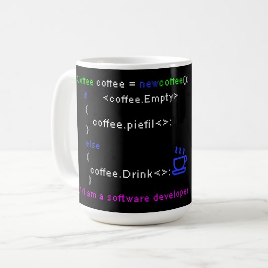 Software Developer PC Coffee Drink Coding Coding E Kaffeetasse (Vorderseite Links)