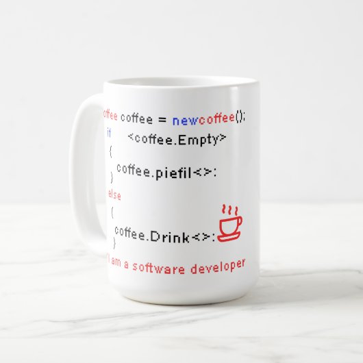 Software Developer PC Coffee Drink Coding Coding E Kaffeetasse (Vorderseite Links)