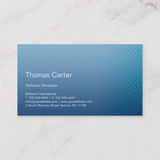 Software Developer Programer International Card Visitenkarte (Rückseite)