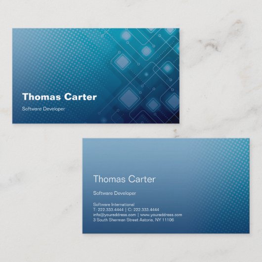 Software Developer Programer International Card Visitenkarte (Vorne/Hinten)