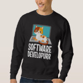 Software Developer Programming Joke Cute Cat Lapto Sweatshirt (Vorderseite)