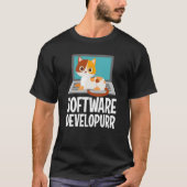 Software Developer Programming Joke Cute Cat Lapto T-Shirt (Vorderseite)