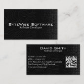 Software Developer Techno Moderner QR Code Visitenkarte (Vorne/Hinten)