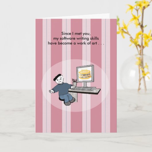 Software Engineer als Artiste - Geburtstag Karte (Gelbe Blume)