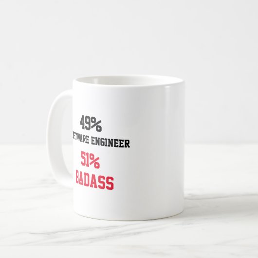 Software Engineer Badass Kaffeetasse (Vorderseite Links)
