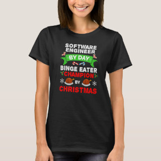 Software Engineer Binge Eater Xmas Weihnachtsunter T-Shirt