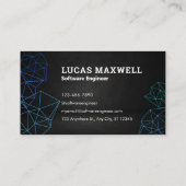 Software Engineer Business Cards Black Futuristic Visitenkarte (Rückseite)