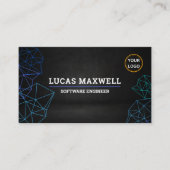 Software Engineer Business Cards Black Futuristic Visitenkarte (Vorderseite)