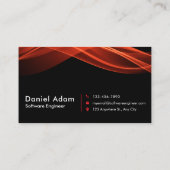Software Engineer Business Cards Black Red Modern Visitenkarte (Rückseite)