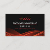 Software Engineer Business Cards Black Red Modern Visitenkarte (Vorderseite)
