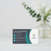 Software Engineer Business Cards Blau und Weiß Visitenkarte (Stehend Vorderseite)