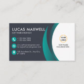 Software Engineer Business Cards Blau und Weiß Visitenkarte (Vorderseite)