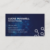 Software Engineer Business Cards dunkelblau Visitenkarte (Rückseite)