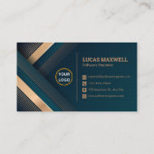 Software Engineer Business Cards Gold Blue Modern Visitenkarte (Rückseite)