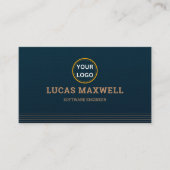 Software Engineer Business Cards Gold Blue Modern Visitenkarte (Vorderseite)