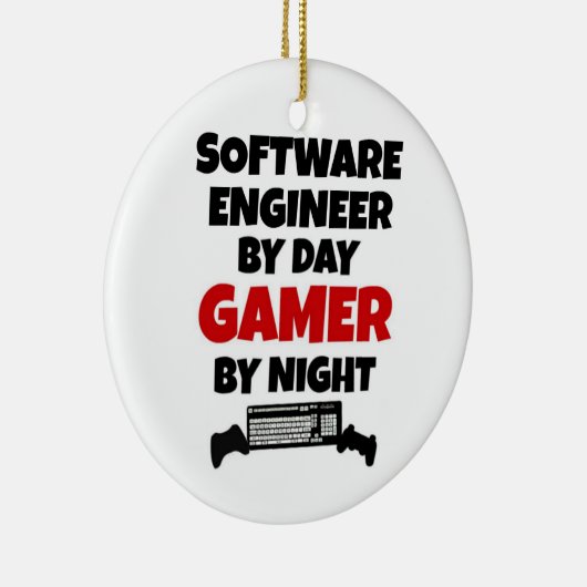 Software Engineer by Day Gamer by Night Keramik Ornament (Rechts)