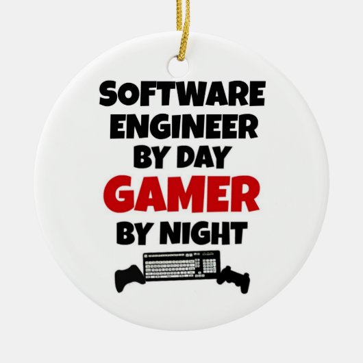 Software Engineer by Day Gamer by Night Keramik Ornament (Vorne)