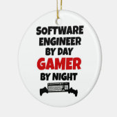 Software Engineer by Day Gamer by Night Keramik Ornament (Links)