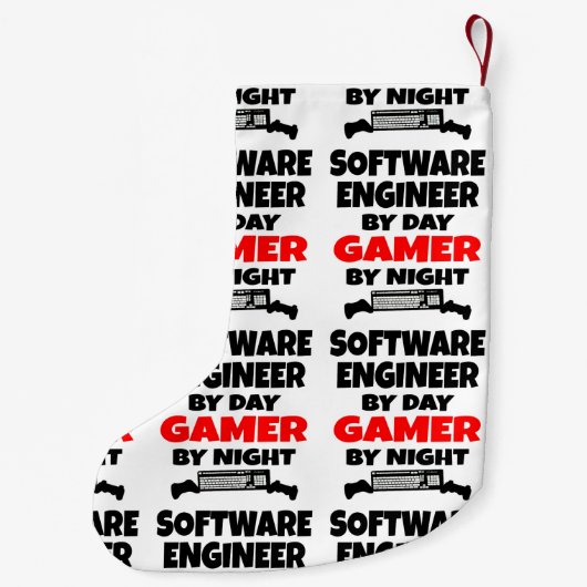 Software Engineer by Day Gamer by Night Kleiner Weihnachtsstrumpf (Rückseite)
