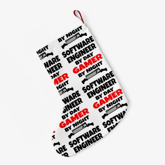 Software Engineer by Day Gamer by Night Kleiner Weihnachtsstrumpf (Rückseite (Hängend))