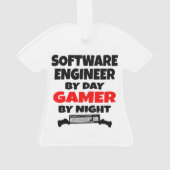 Software Engineer by Day Gamer by Night Ornament (Rückseite)