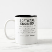 Software Engineer Definition Coder Definition Fund Zweifarbige Tasse (Links)