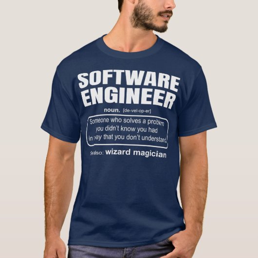 Software Engineer Definition Coder-Geschenk T-Shirt (Vorderseite)